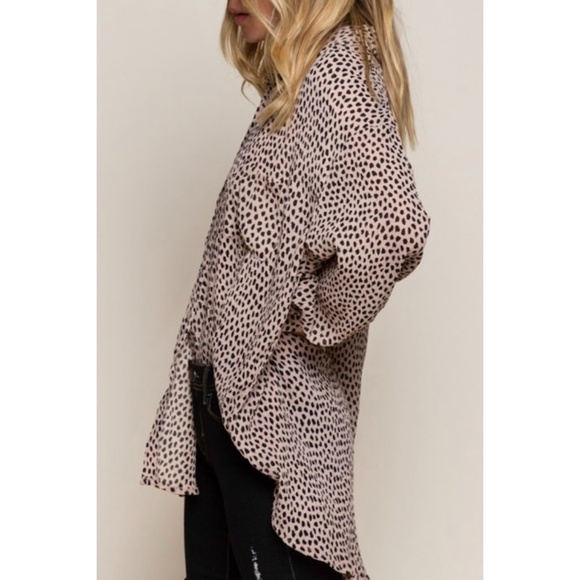 Wild Child Button Up Oversized Animal Print Top - Picture 3 of 3